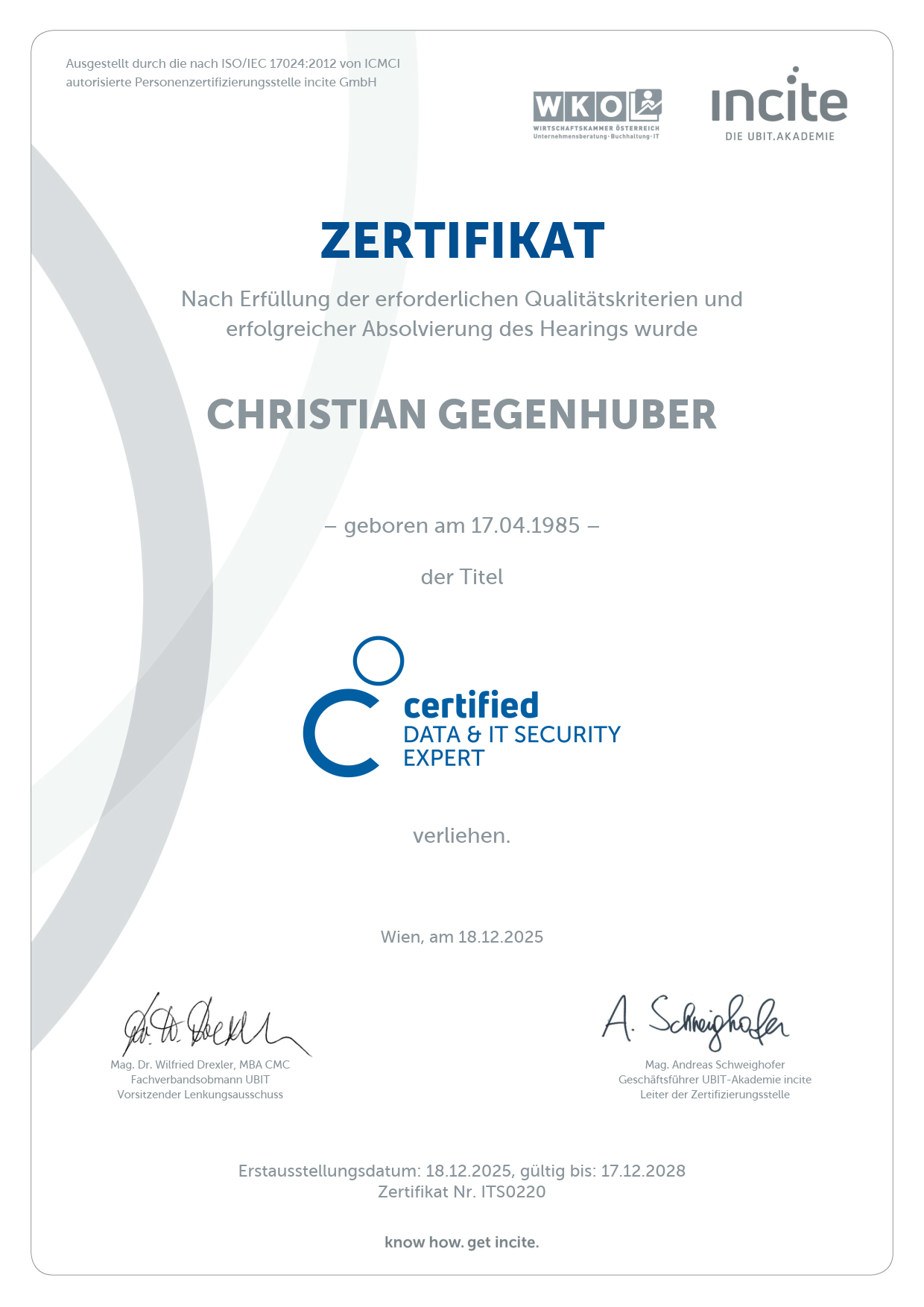 Certified Data & Security Expert Certified Data & Security Expert